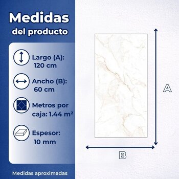 Piso Livia porcelánico Tipo Mármol Cesantoni 60X120 1.44 M2