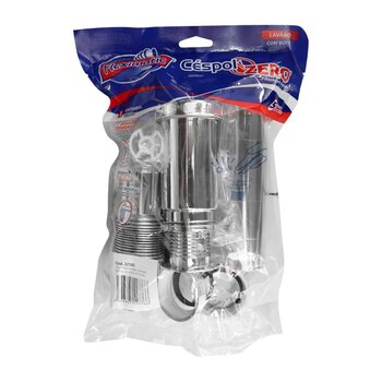 CESPOL LAVABO CROMO FLEXIBLE TIPO PUSH C/BOTE Y EXTENSION