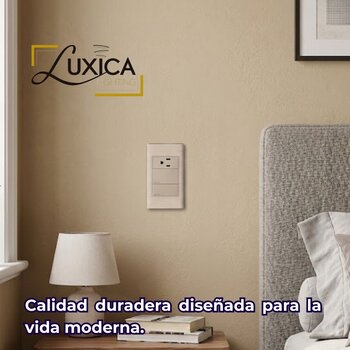 Placa Con 2 Apagadores Sencillo y 1 Contacto Color Dorado Luxica