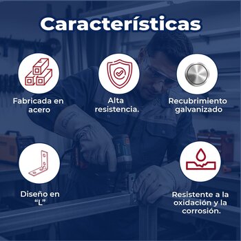 Unión Escuadra Galvanizada Handy Home 1 x 1 pulg