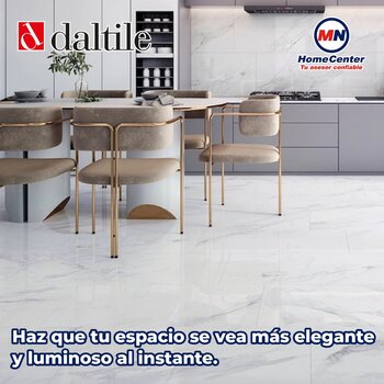 Piso Aurora blanco brillante Daltile 60x120 cm rectificado ZA62