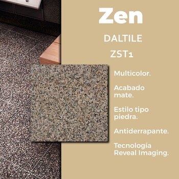 Piso Tipo Piedra Zen Multicolor Daltile 60.5 x 60.5 cm ZST1