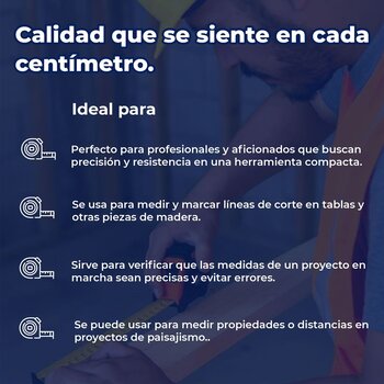 Cinta de Medir Flexómetro compacto anti Impactos 5 m19 mm Truper
