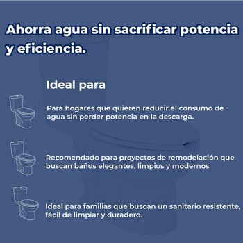 Sanitario Para Baño Alargado Compacto Blanco Option 4.8 L Helvex