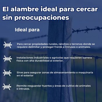 Alambre Púas Corcel III 4 Puntas Calibre 16.5