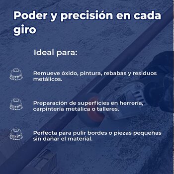 Carda Copa Alambre Trenzado Fino 3 pulg Truper 5/8