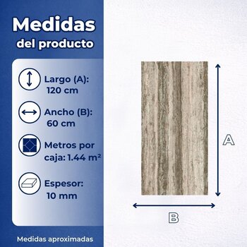 Piso Tipo Mármol Valentino Bruno Cesantoni 60x120 cm Rectificado