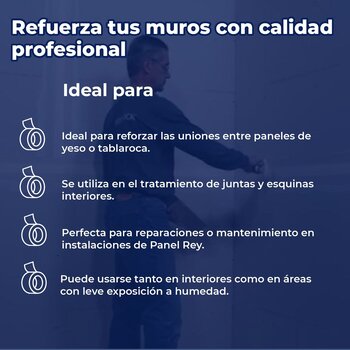 Cinta de papel Para Uniones Refuerzo Panel Rey 5.24 cm x 76.25 m