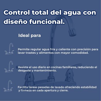 Llave Mezcladora Para Fregadero 8" Rugo Manerales Géminis 8IGN