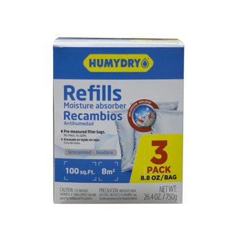 Repuesto Absorbente Humedad 3 X 8.8 OZ Sin Aroma Humydry