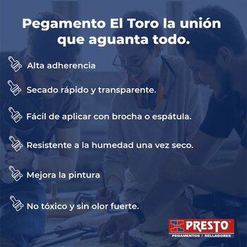 Pegamento Profesional para Madera Blanco Marca Toro 1 Lt