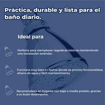 Regadera Para Baño de Chorro Fijo Helvex H-500