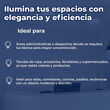 Luminario Led Empotrado Techo Luz Blanco 12W Flat Estevez