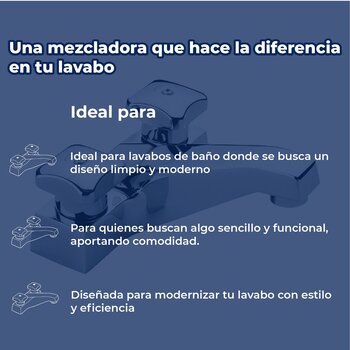 Llave Mezcladora Para Lavabo Helvex sin Desagüe MI-01-S/C