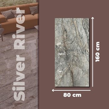 Piso Silver River Gray Daltile Rectificado 80x160 cm ZS09