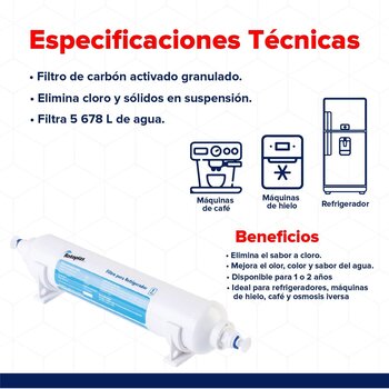 Cartucho Filtro Para Refrigerador Osmosis Repuesto Rotoplas