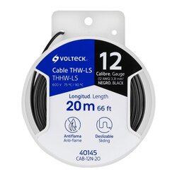 Cable THHW-LS 12 AWG Negro 20M Cab12N20