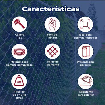 Malla Ciclónica Forrada DeAcero 2.0 x 20 ML Cal 12.5