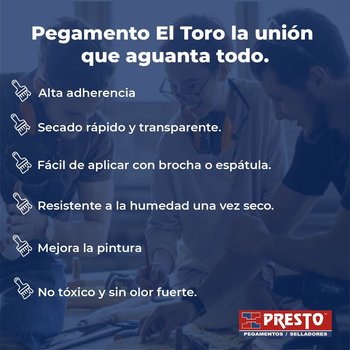 Pegamento Profesional para Madera Blanco Marca Toro 4 KG