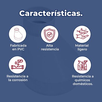 Reducción PVC Bushing Sanitario 8 x 6 200 x 160 mm
