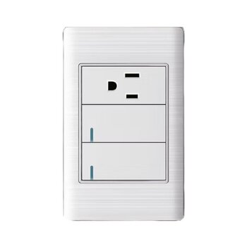 Placa Con 2 Apagadores Sencillo y 1 Contacto Color Blanco Luxica
