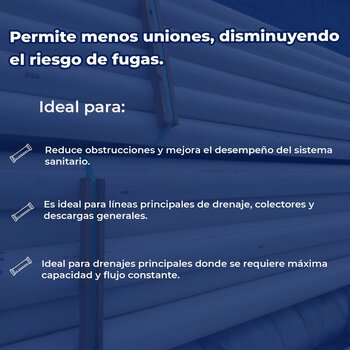 Tubo Sanitario PVC Norma 8 pulg x 6.10 m DTC
