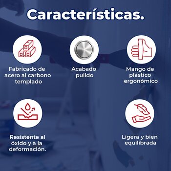 Espátula recta acero rígido 2 Pulgadas con mango de plástico BYP