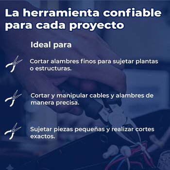 Pinza de punta y corte 8" mango de pvc pretul