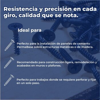 Tornillo Punta Broca PermaBase 8 mm x 1¼ pulg