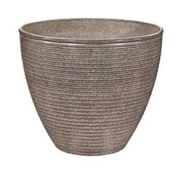 Maceta C/ondulaciones Resina Beige 33.02