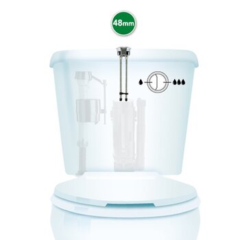 Botón Cromado de Descarga Dual Para WC 48 mm Fluidmaster
