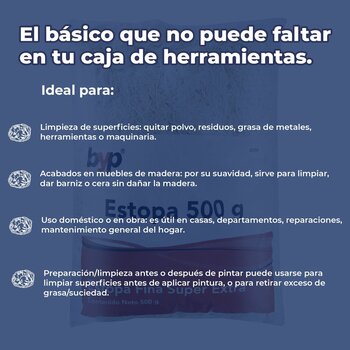 Estopa Blanca BYP 500 gr Para Uso General