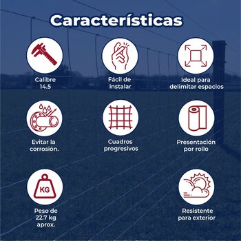 Malla Borreguera DeAcero 1.0 x 50 M Calibre 14.5