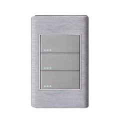 Placa Con 3 Apagadores Sencillos Color Plata Luxica