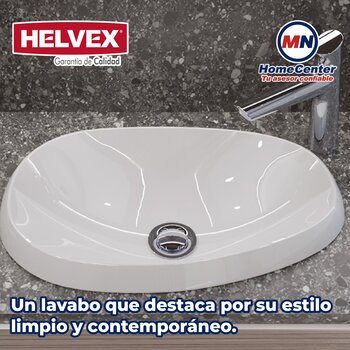 Lavabo de Sobreponer sin Rebosadero Helvex Elipsis