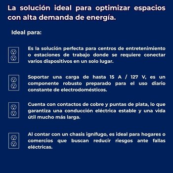 Placa de 3 Contactos Color Blanco Luxica