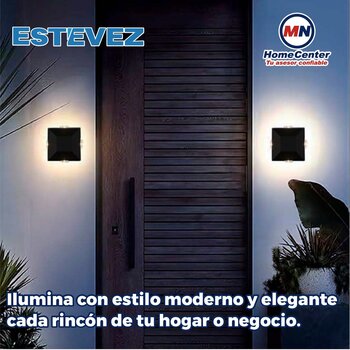 Luminario de Sobreponer en Muro Pixel Negro Estevez 4W