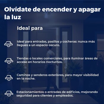 Foco LED Fotocelda Sensor Movimiento 9W Luz Cálida