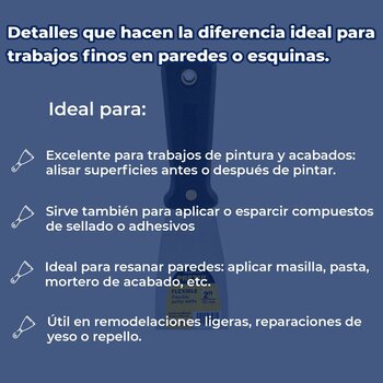 Espátula Flexible 2" Con Mango de Plástico Pretul