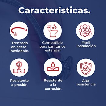 Manguera Para Sanitario Flexible Fluidmaster 13 mm x 22 mm