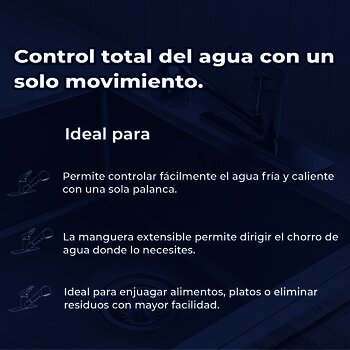 Llave Monomando para fregadero cabezal retráctil Ergo Helvex