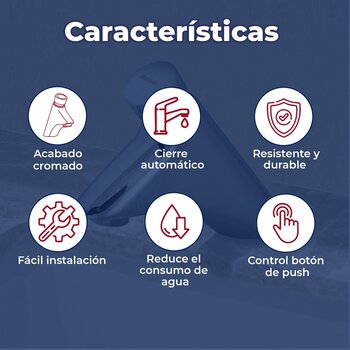Llave Temporizadora Para Lavabo Cromo Rugo