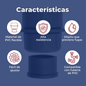 Chupón Universal para Descarga Gris Oscuro Coflex 2 pulgadas
