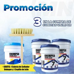 Paquete 3 Cubetas Unimper, Gratis 1 Sellador y Cepillo ixtle