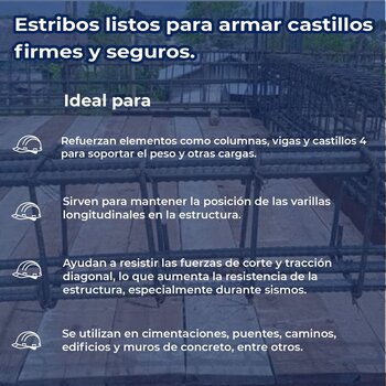 Estribo Castillo ¼ 15 x 15 70 pz (10-10cm) Medida Física