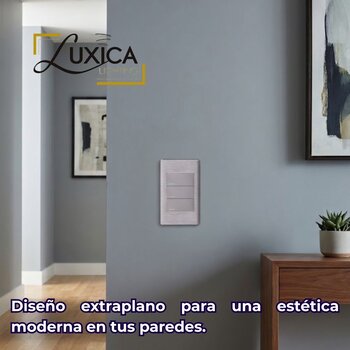 Placa Con 3 Apagadores Sencillos Color Plata Luxica