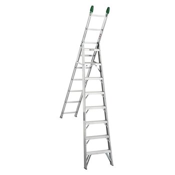 Escalera Convertible Aluminio 17 Peldaños marca Cuprum