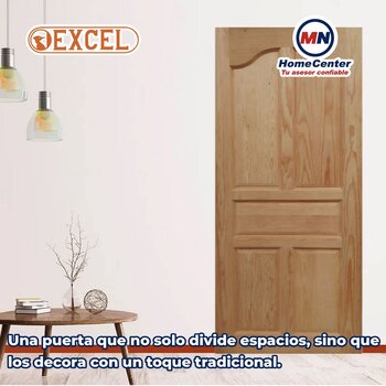 Puerta de Madera Pino Rústico Interior 91 x 213 cm 5 Tableros