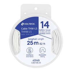 Cable THHW-LS 14 AWG Blanco 25m CAB14B25