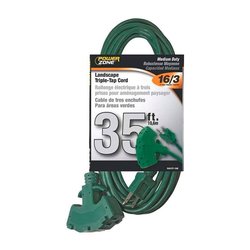 Extensión eléctrica verde PowerZone 3 tomas 10.66 m
